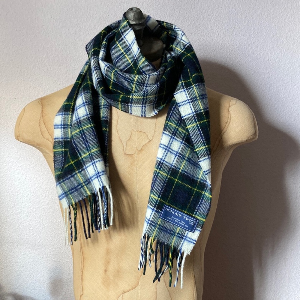 NWOT Highland Tweeds Merino Wool Made in British Isles Tartan Fringe Pla…